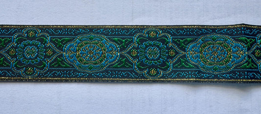 Wide Woven Jacquard Ribbon in Renaissance Design 32 mm sewing and quilting product