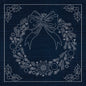 Sashiko Australia Christmas Wreath INDIGO , piecing and stitching