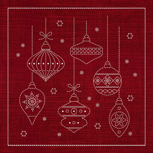 Sashiko Australia Christmas Decorations CHERRY RED , piecing and stitching