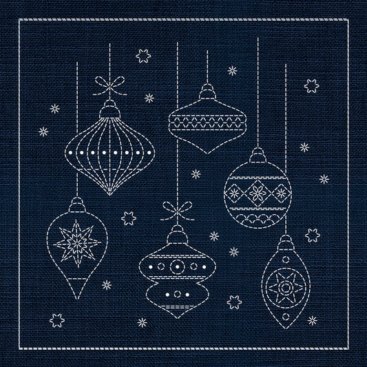 Sashiko Australia Christmas Decorations INDIGO , piecing and stitching
