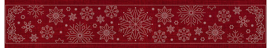 Sashiko Australia Snowflakes Runner CHERRY RED , piecing and stitching