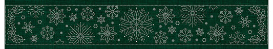 Sashiko Australia Snowflakes Runner GREEN , piecing and stitching