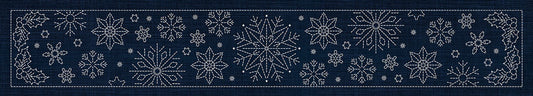 Sashiko Australia Snowflakes Runner INDIGO , piecing and stitching