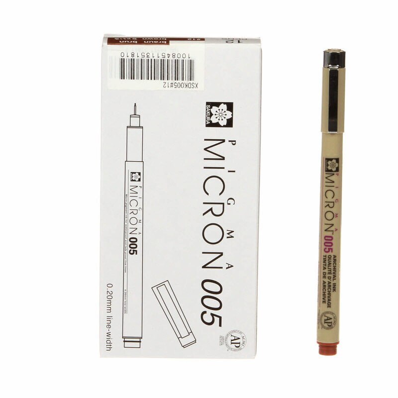 Pigma Micron Pen Brown .20 mm Size 005 , sewing and fabric marking
