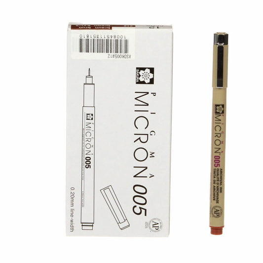 Pigma Micron Pen Brown .20 mm Size 005 , sewing and fabric marking