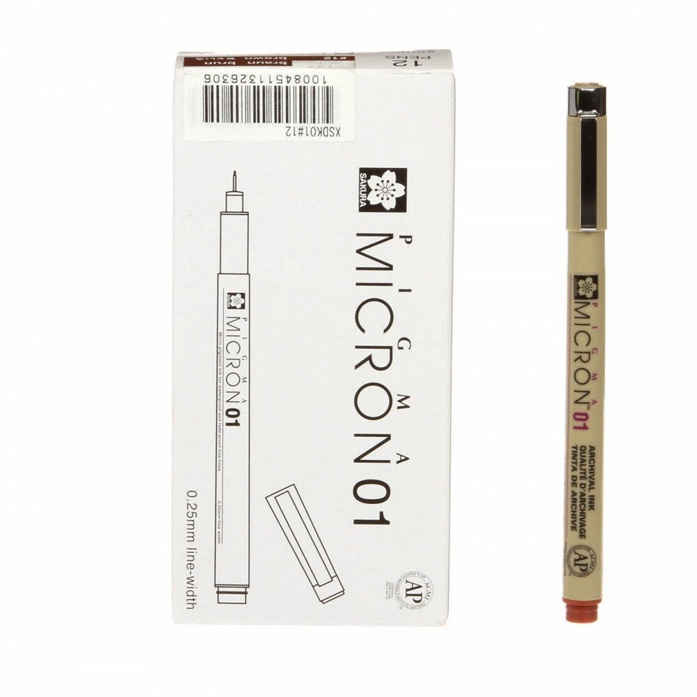 Pigma Micron Pen Brown .25 mm Size 01 , sewing and fabric marking