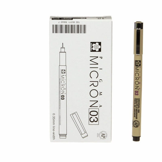 Pigma Micron Pen Black .35 mm Size 03 , sewing and fabric marking