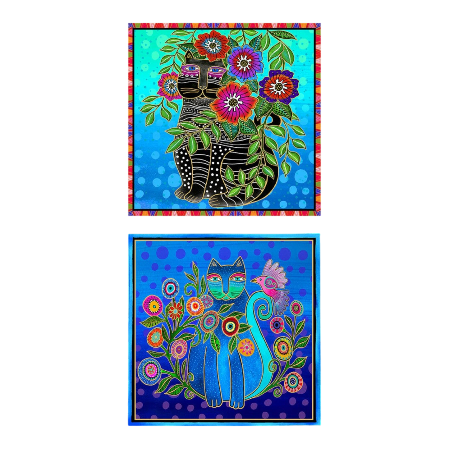 Fantasticats - Black Metallic Digital 610 mm Pillow Panel for patchwork, quilting and sewing