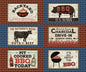 Multi Color Backyard BBQ Digital 914 mm Placemat Panel for patchwork, quilting and sewing