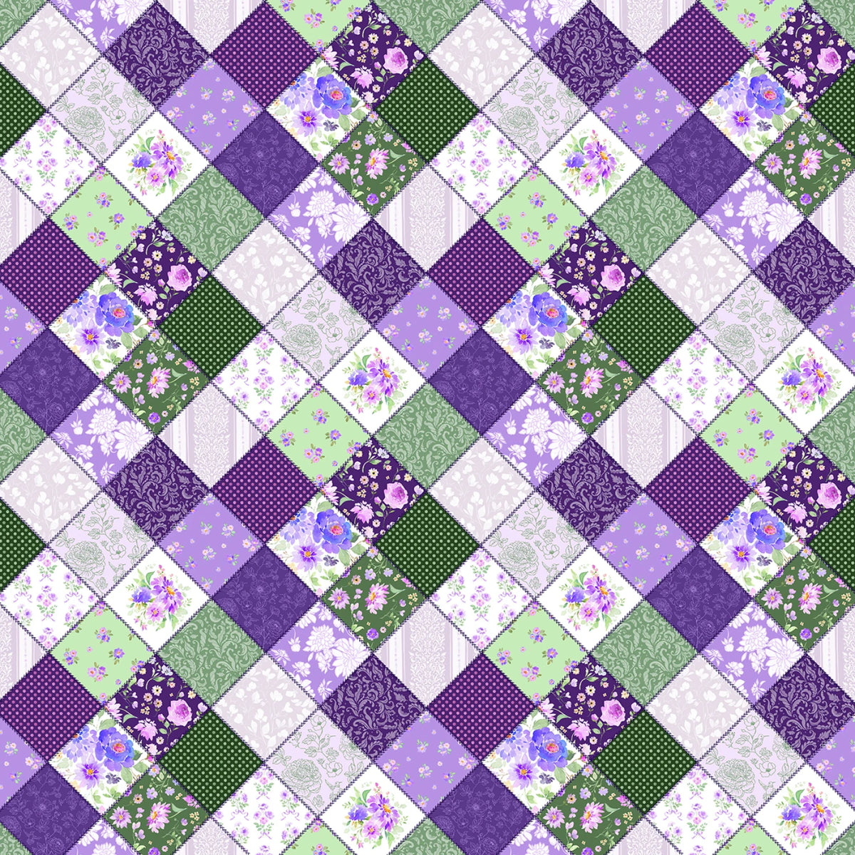 Chateau En Fleur - Multi Color Digital Patchwork