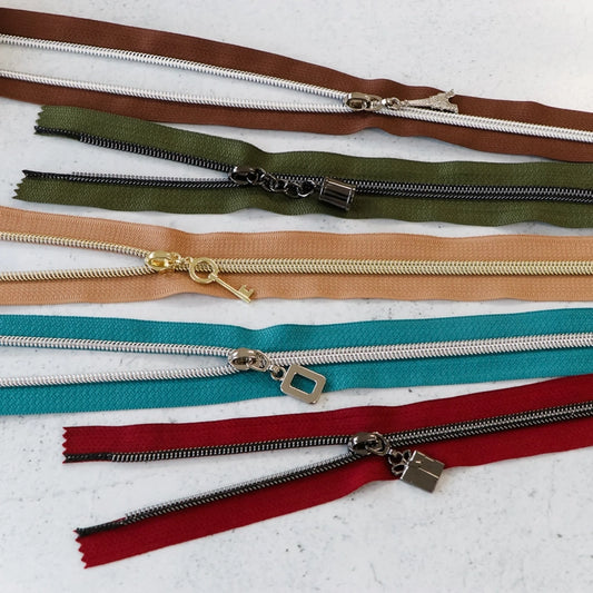 Old World Zipper Bundle for bag making and sewing projects
