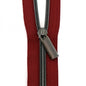 Zippers By The Yard Burgundy Tape Gunmetal #5 for bag making and sewing projects