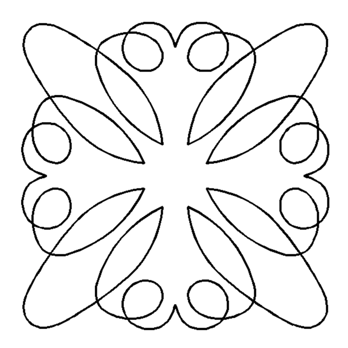 Quilt Stencil - Retro Block 1 - 127 mm for precise cutting, marking and patchwork