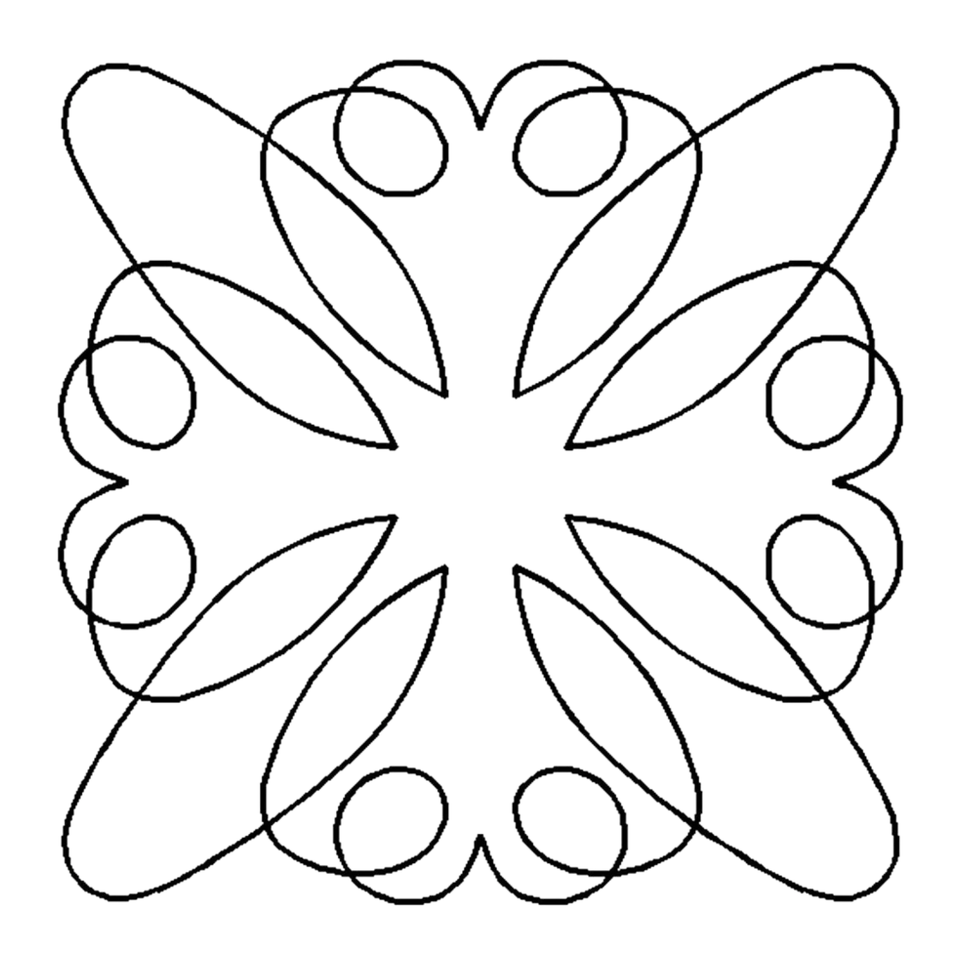 Quilt Stencil - Retro Block 1 - 127 mm for precise cutting, marking and patchwork