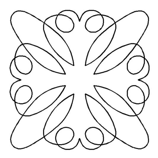 Quilt Stencil - Retro Block 1 - 127 mm for precise cutting, marking and patchwork