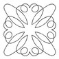 Quilt Stencil - Retro Block 1 - 127 mm for precise cutting, marking and patchwork