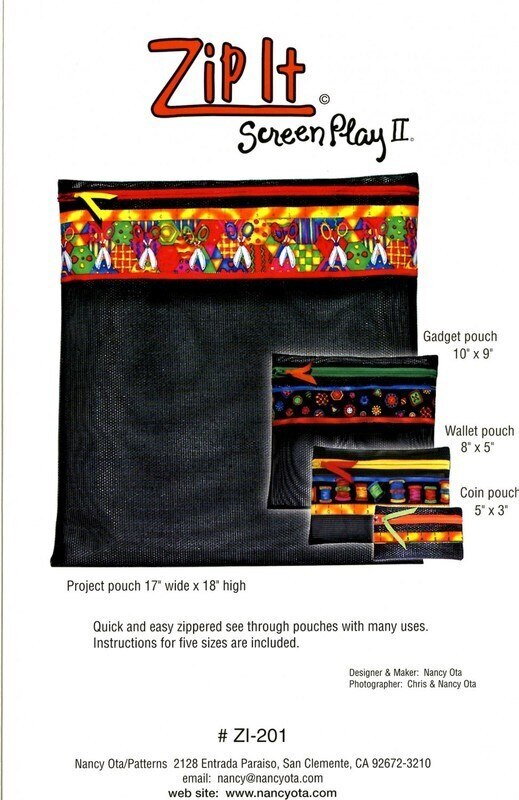 Zip It Pouches (Screen Play 2) Pattern for bag making and sewing projects