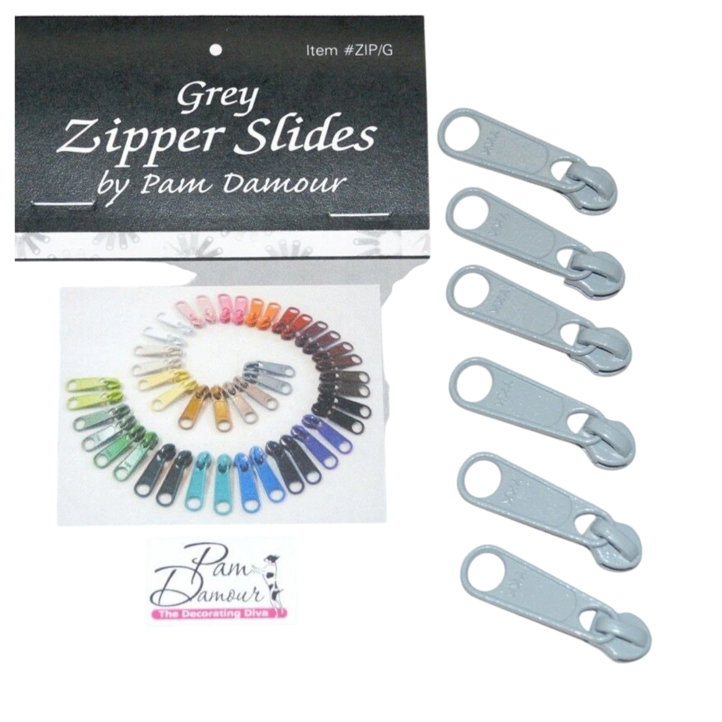 Zipper Slides - 6 Pack for bag making and sewing projects