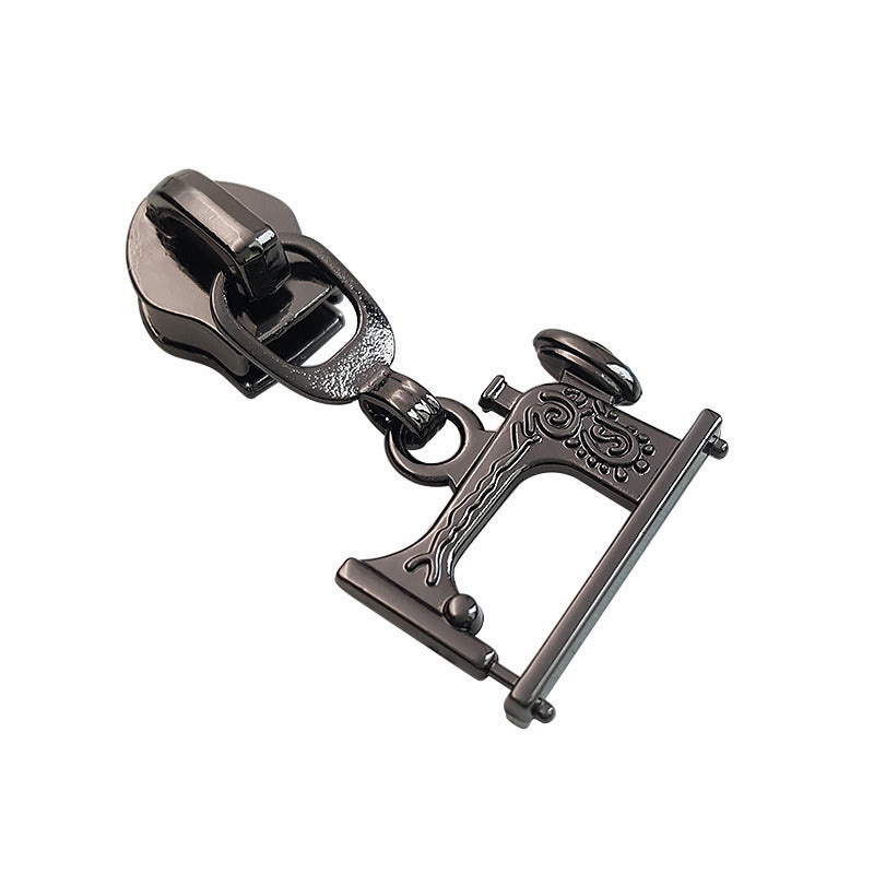 Zipper Pulls #5 Sewing Machine 5 Colours Gun Metal for bag making and sewing projects