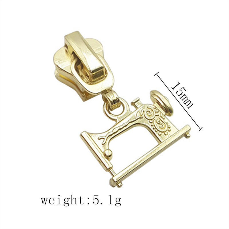 Everything Fabric Zipper Pulls #5 Sewing Machine 5 Colours for patchwork, quilting and sewing