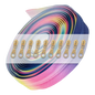 Rainbow Zipper 4.5 m with 10 Gold Pulls for bag making and sewing projects