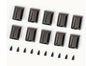 Zipper Tail Squares - Metal Gunmetal 4 PER pACK for bag making and sewing projects