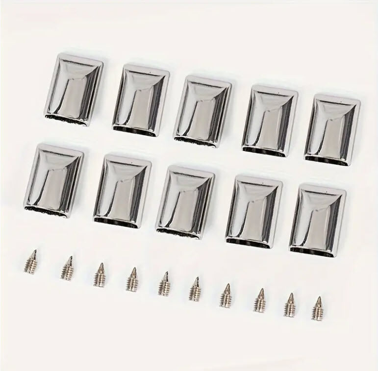Zipper Tail Squares - Metal Nickle 4 per Pack for bag making and sewing projects