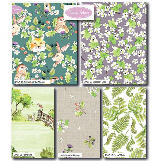 A Country Walk – Animals Fat Quarter Bundle – 5pcs - Everything Fabric