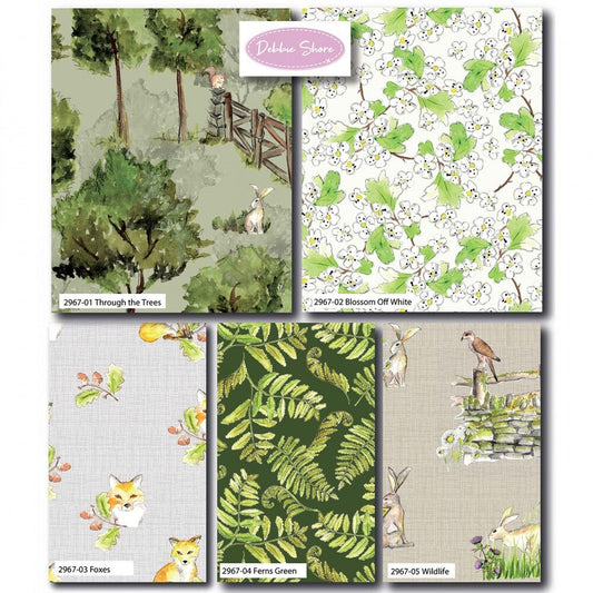 A Country Walk - Trees - FQ Bundle 5pc - Everything Fabric