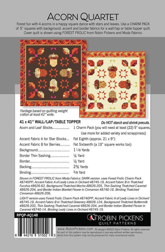 Acorn Quartet Quilt Pattern - Everything Fabric
