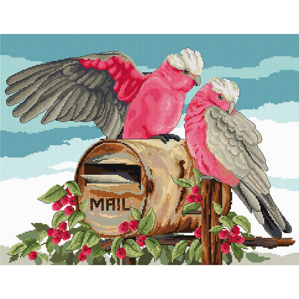 Air Mail- Galahs Cross Stitch Pattern - Everything Fabric