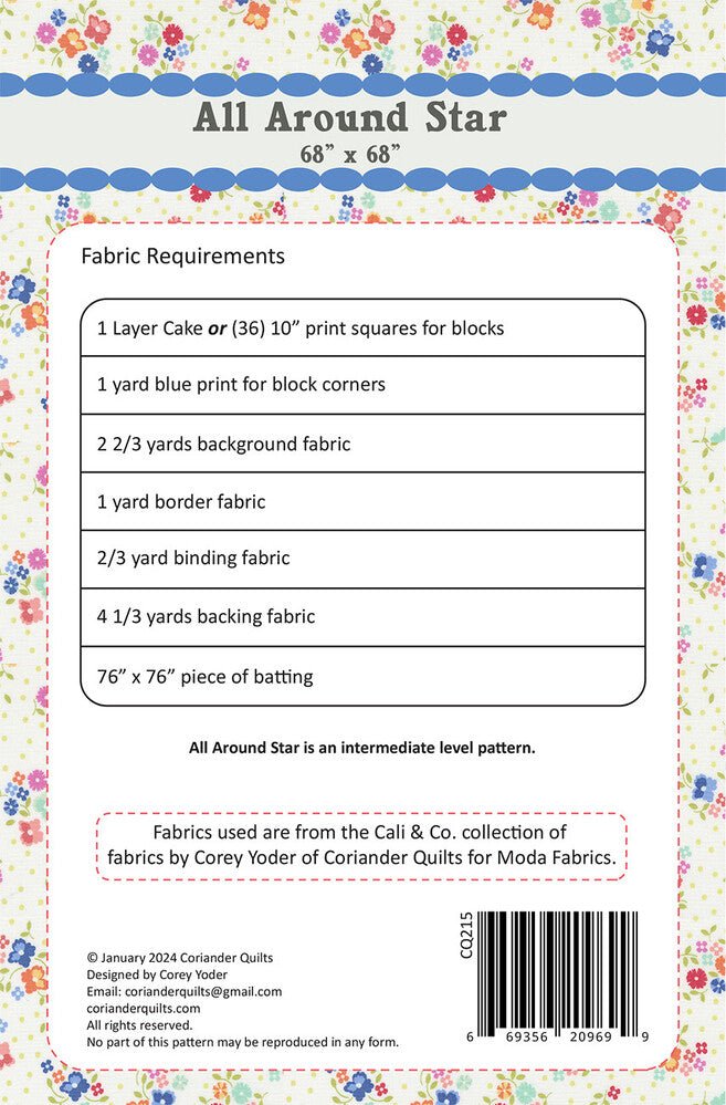 All Around Star Quilt Pattern - Everything Fabric