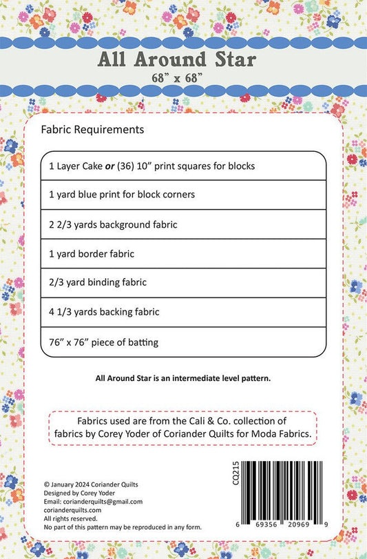 All Around Star Quilt Pattern - Everything Fabric