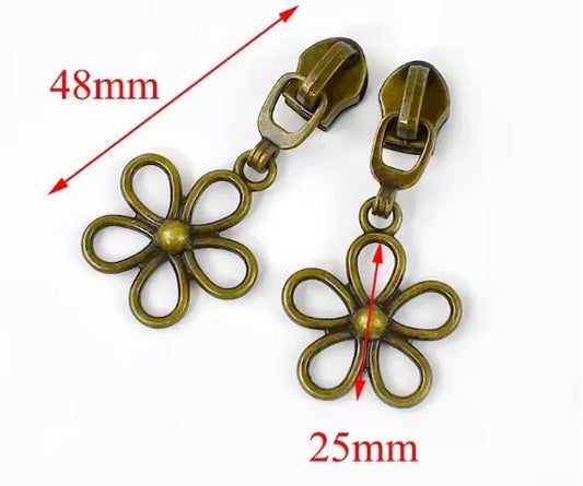 Antique Flower Zipper Pull 5 - Everything Fabric