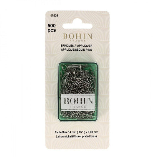 Appliqué Sequin Pin – Nickel, Size 8 (½″) – 500‑Pack - Everything Fabric