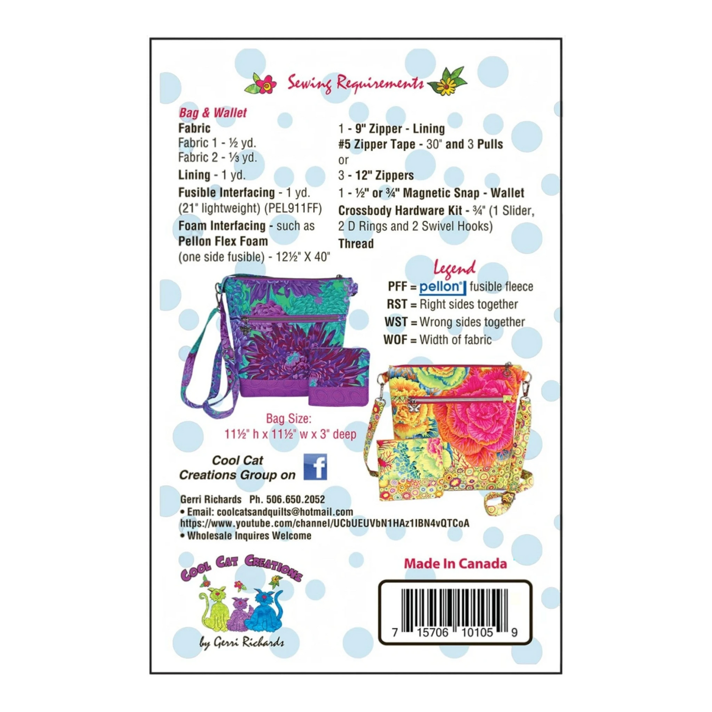 Audrey Madeline Bag & Wallet Pattern - Everything Fabric