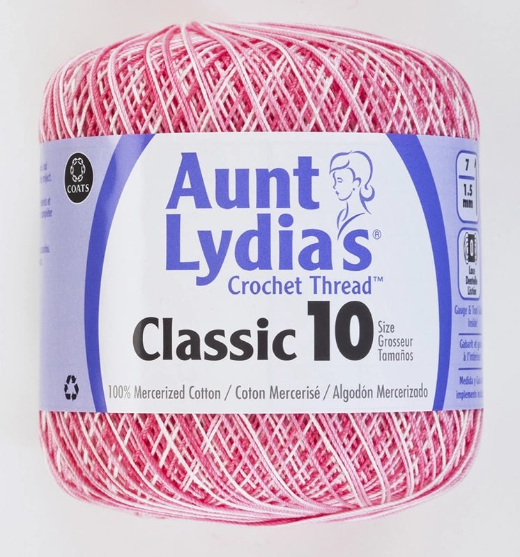 Aunt Lydias Crochet Thread - Variegated Pinks - Everything Fabric