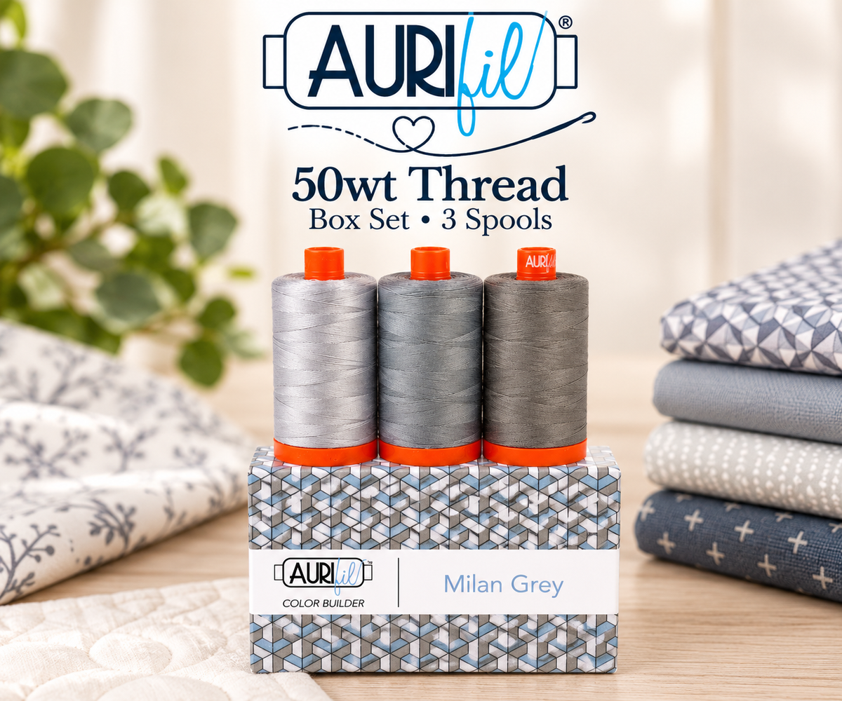 Aurifil 50wt Thread Box Sets – 3 Spools