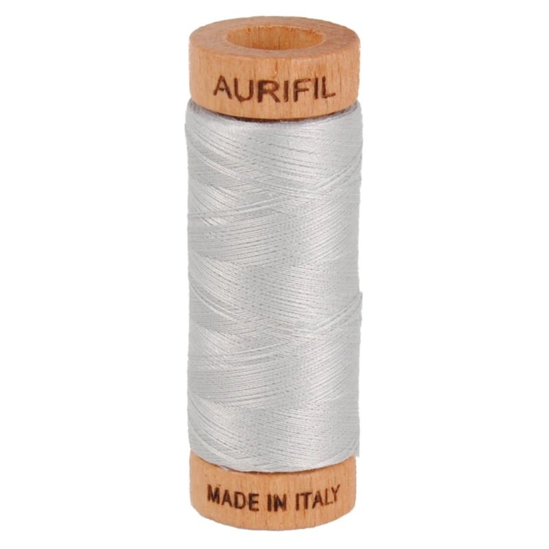 Aurifil Mako 80wt Cotton Thread – Aluminium - Everything Fabric