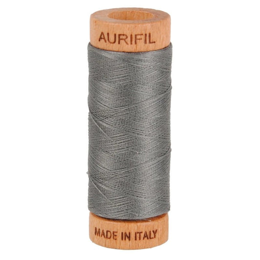 Aurifil Mako 80wt Cotton Thread – Grey Smoke - Everything Fabric