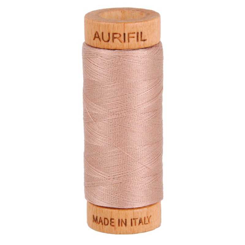 Aurifil Mako 80wt Cotton Thread Solid Antique Blush - Everything Fabric