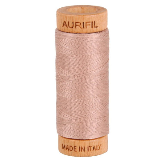 Aurifil Mako 80wt Cotton Thread Solid Antique Blush - Everything Fabric