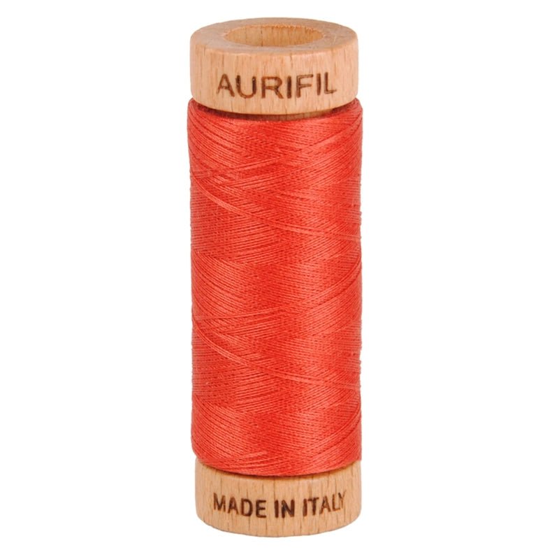 Aurifil Mako 80wt Cotton Thread Solid Dark Red Orange - Everything Fabric