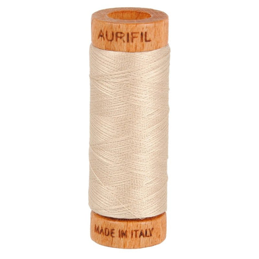 Aurifil Mako 80wt Cotton Thread Solid Ermine - Everything Fabric