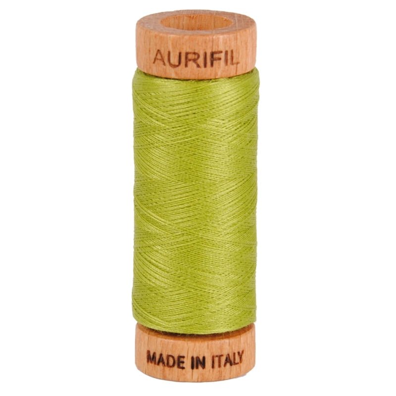 Aurifil Mako 80wt Cotton Thread Solid Light Leaf Green - Everything Fabric