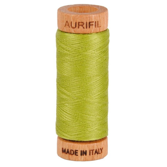 Aurifil Mako 80wt Cotton Thread Solid Light Leaf Green - Everything Fabric