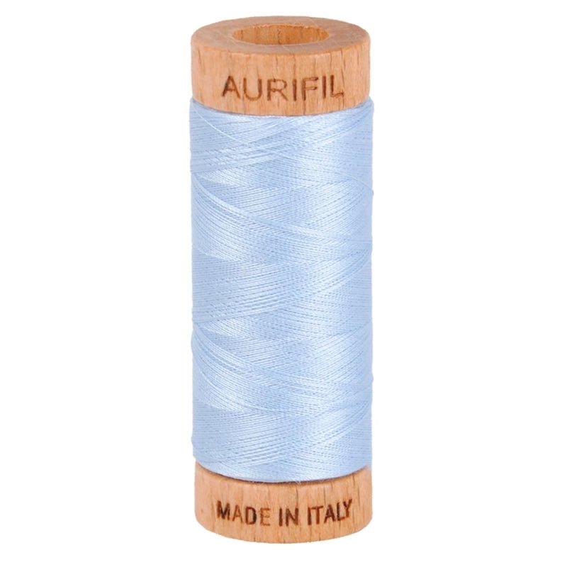 Aurifil Mako 80wt Cotton Thread Solid Light Robins Egg - Everything Fabric