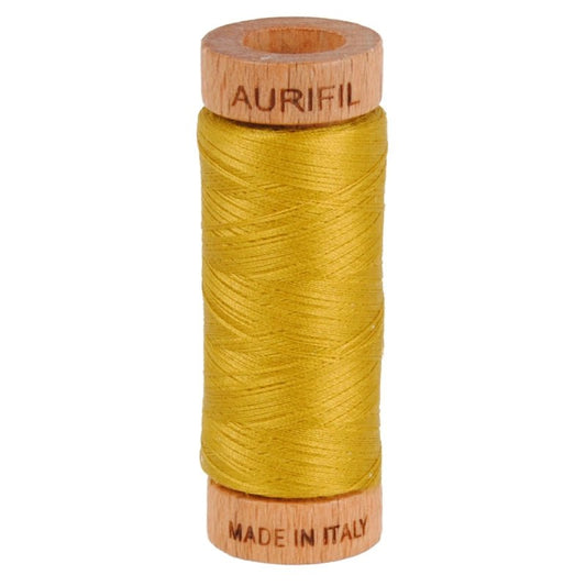 Aurifil Mako 80wt Cotton Thread Solid Mustard - Everything Fabric
