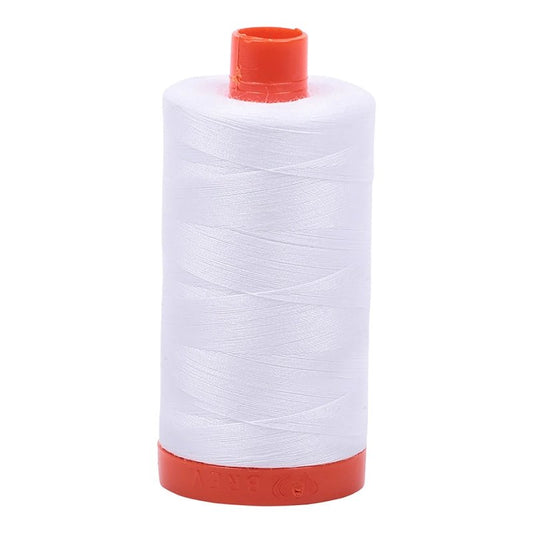 Aurifil Mako Cotton Thread 50wt - White - Everything Fabric