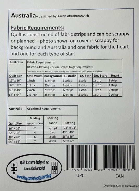 Australia Quilt Pattern - Everything Fabric